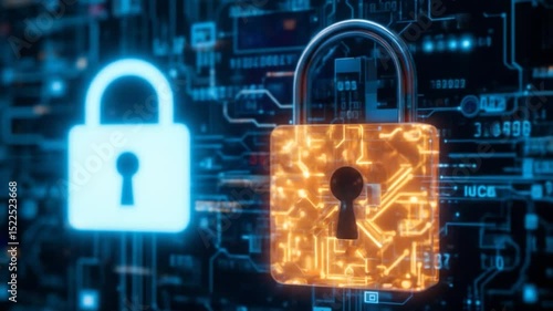 Wallpaper Mural Cyber Security Protecting User Data and Encryption for Secure Access. 4k video  Torontodigital.ca