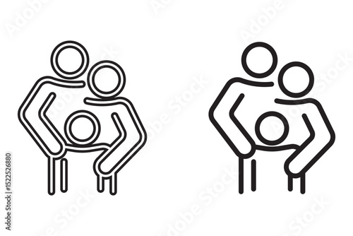 parent and child icon set. simple vector illustration