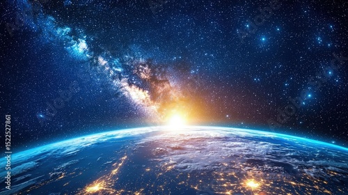 Wallpaper Mural Earth rising, bathed in starlight and sunrise. Torontodigital.ca