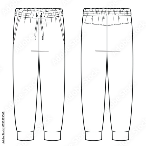 Kids jersey jogger pants template