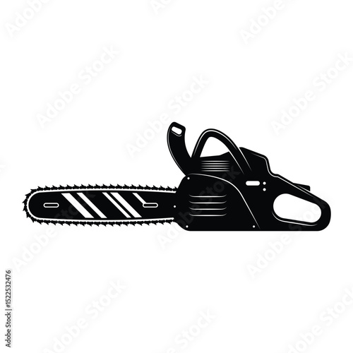 chainsaw vintage classic retro silhouette icon vector illustration design on white background