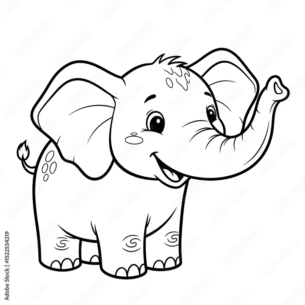 Obraz premium Elephant animal, elephant, illustration, vector, mammal, character, fun, toy, cute, art, love, funny, isolated, mouse, smile, happy, baby Elephant Coloring Pages Animal Coloring Pages For Kindergarten