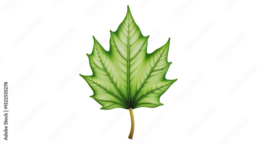 Fototapeta premium Beautiful Green Leaf with Detailed Texture