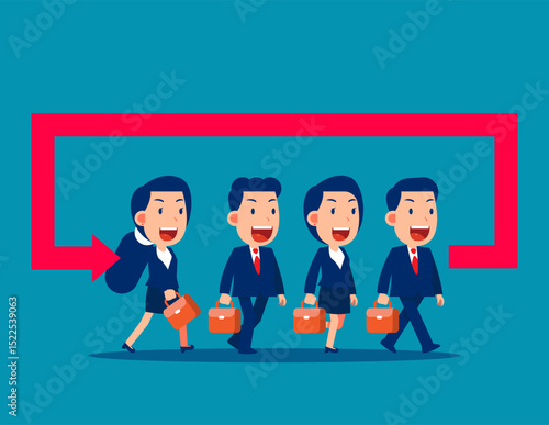 Business aspiration. The direction turned back