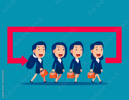 Business aspiration. The direction turned back