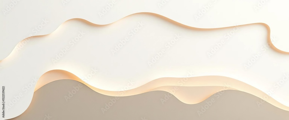 Obraz premium Subtle layered paper cut design in beige, grey, and white Modern abstract background, flyer, branding