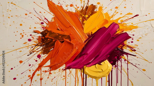 Energetic Abstract Paint Splatter - Bold Modern Art © AG Animation