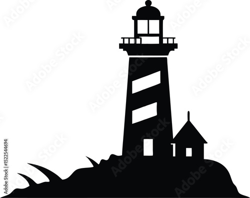 Lighthouse Vector Art, Lighthouse silhouette Icon Clipart