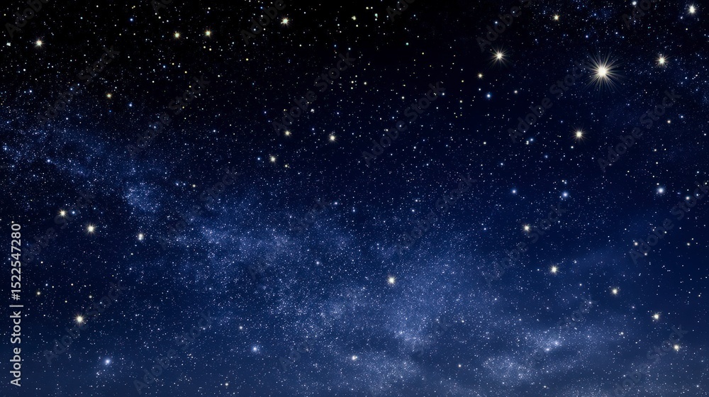 Fototapeta premium Majestic Night Sky Sparkling Stars Cosmic Nebula Galaxy Background