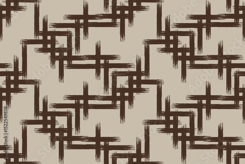 Ethnic abstract ikat fabric artwork with seamless patterns, combining tribal, indigenous and Mexican embroidery with Aztec geometric motifs. Ideal for rugs, wallpapers, throws, fabrics and clothing.