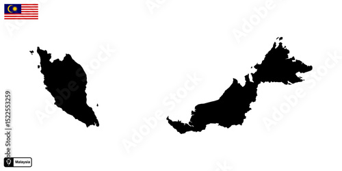 Photography Malaysia country map vector isolated on transparent background
