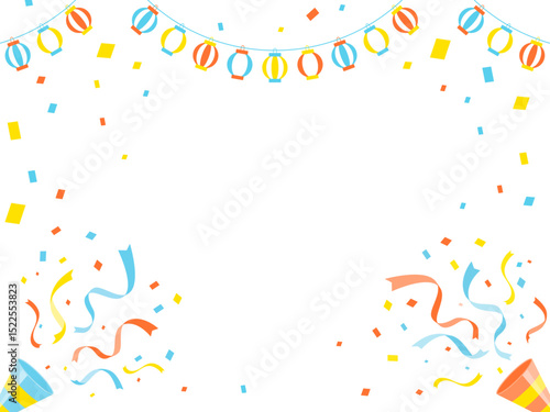 提灯　クラッカー　夏　お祭り・セール・キャンペーン　背景