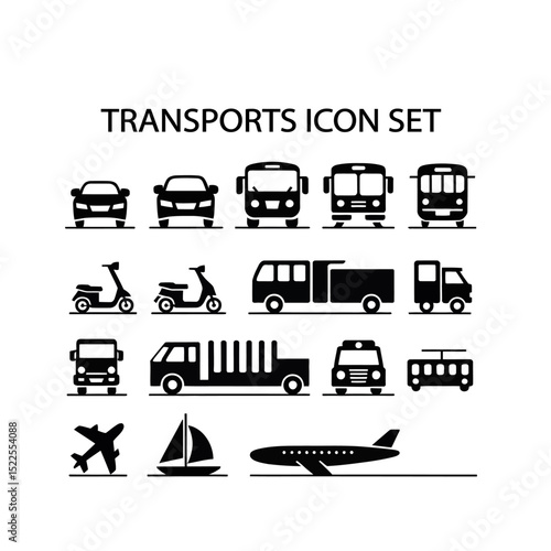 transport icon set 