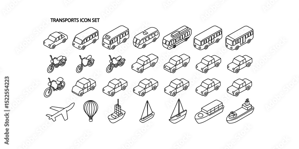 transport icon set transport icon set