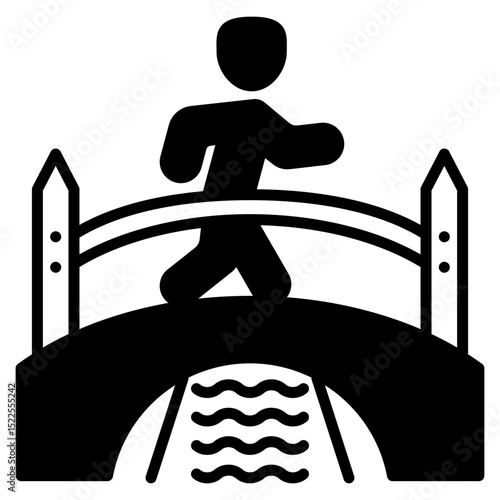 Pedestrian Bridge outline mixed icon