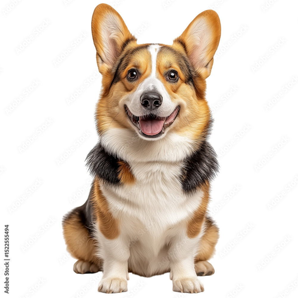 Friendly Pembroke Corgi Dog Isolated on White for Use in Pet Adoption Flyers and Canine Lifestyle Blogs Friendly Pembroke Corgi Dog Isolated on White for Use in Pet Adoption Flyers and Canine Lifestyle Blogs