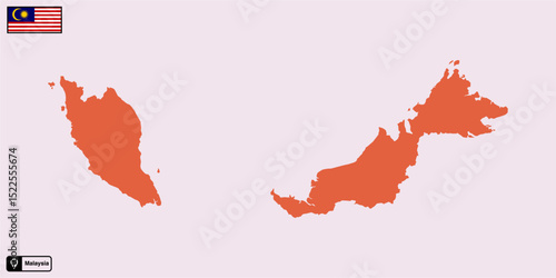 Photography Malaysia country map vector isolated on transparent background