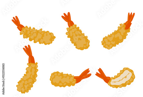 Shrimp tempura vector logo isolated on white background.	