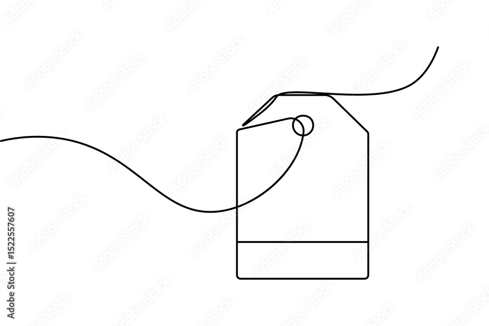 Obraz premium Price tag continuous one line drawing minimalist outline vector design 
