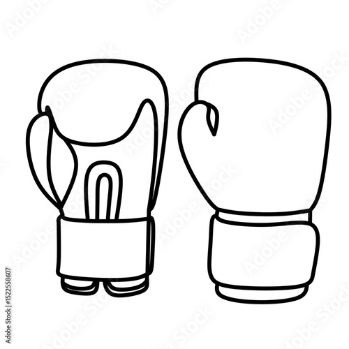 Simple and clean outline of boxing gloves in a flat minimal style. Perfect for sport icons, fitness apps, martial arts templates, or vector illustrations.