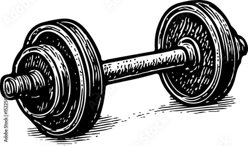 Heavy barbell sketch for strength training, bodybuilding, and professional fitness routines