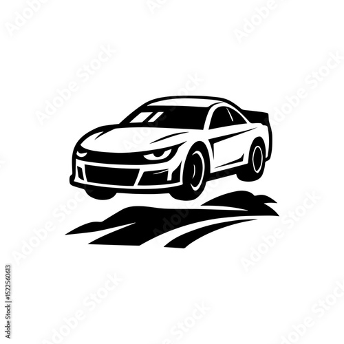 Race car racing event logo icon with transparent background