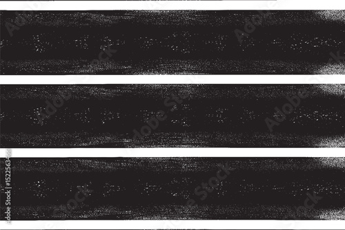 Set of grunge-style horizontal black brush strokes on white background. Perfect for banners, headers, posters, web elements, and modern design applications. High-res vector-style texture.
