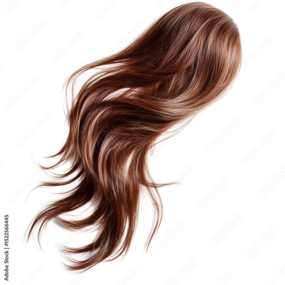Fototapeta premium Auburn waves cascade, isolated on white or transparent background