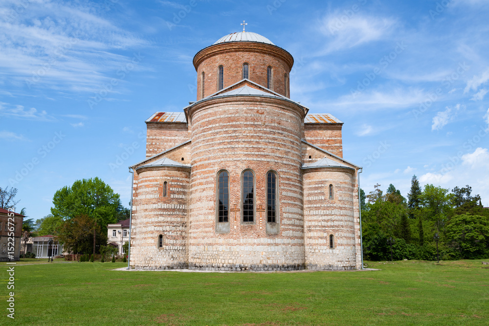 Fototapeta premium View of the ancient Patriarchal Cathedral of St. Andrew the First-Called on a sunny May day. Pitsunda, Abkhazia