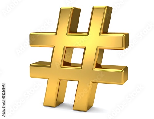 Gold hashtag symbol