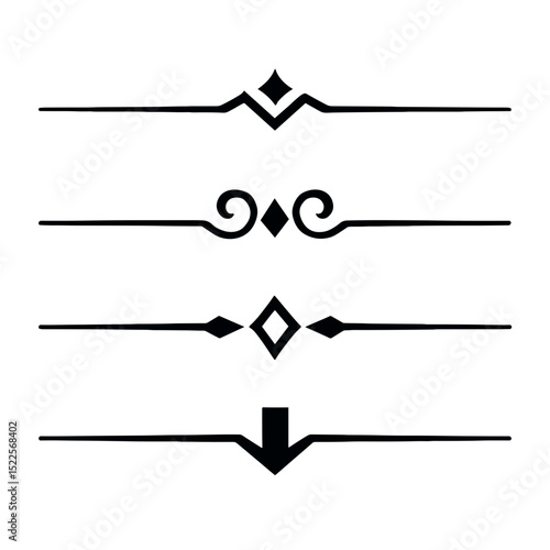 Graphic elements for web design featuring elegant decorative dividers in black. Elements for web,