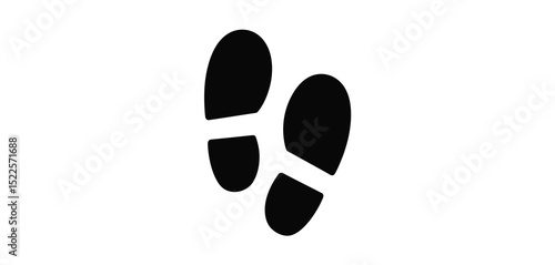 Simple Black Shoe Prints Walking Steps Icon