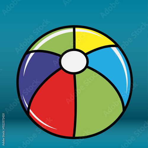 Vivid colorful life buoy with segmented sections evokes safety and maritime strength