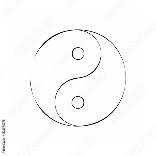 Simple black and white yin yang symbol representing balance and harmony in design