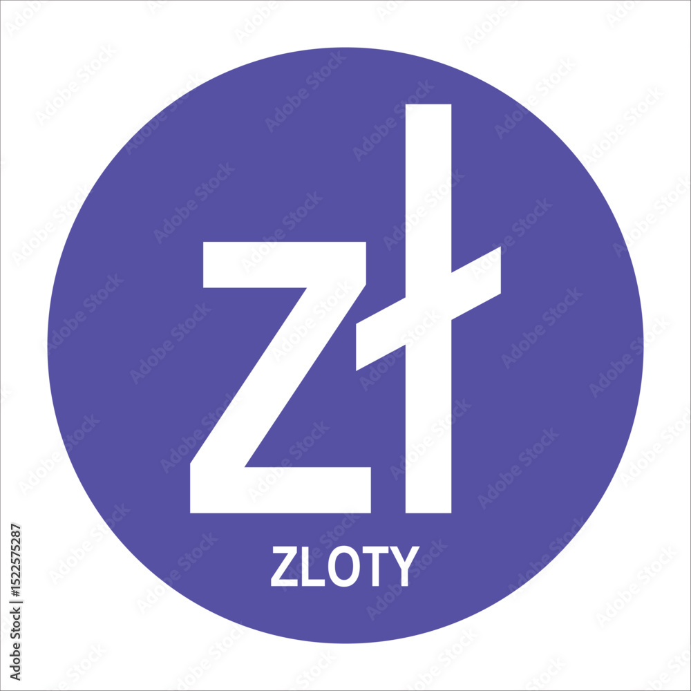 Obraz premium Poland Zloty currency icon design