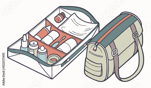 Hospital bag and all its contents used at the hospital during childbirth