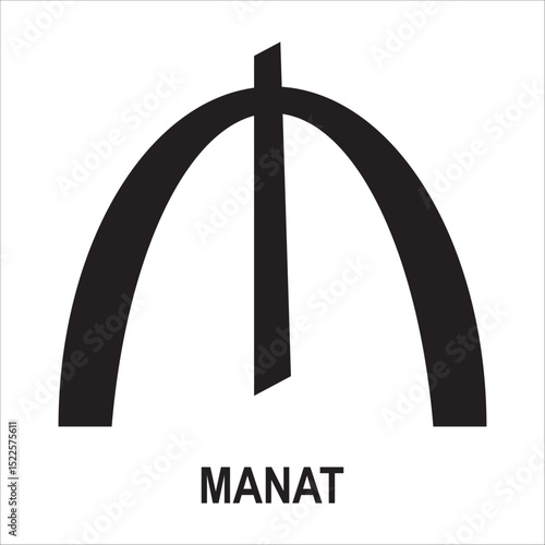 Turkmenistani manat currency icon design