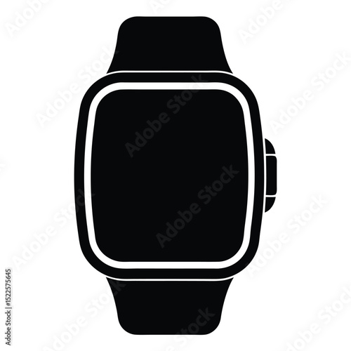 Isolated black smartwatch vector graphic design template silhouette
