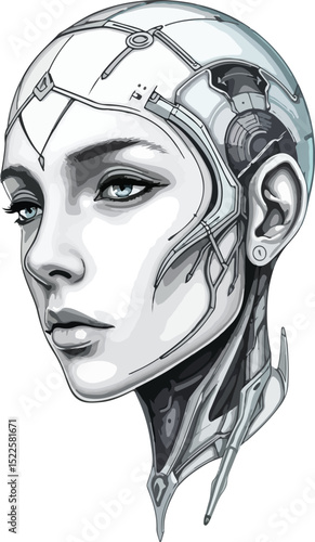 futuristic robot head