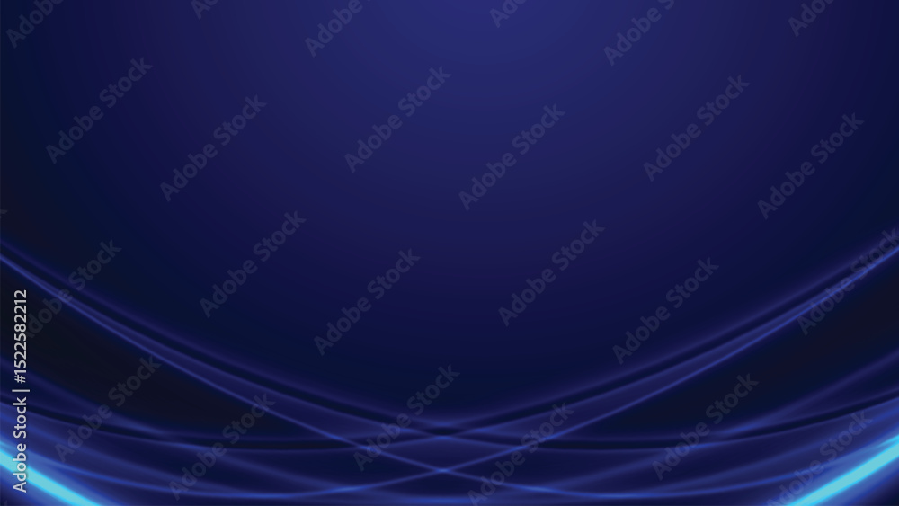 Naklejka premium Abstract Dark Blue Background With Glowing Lines