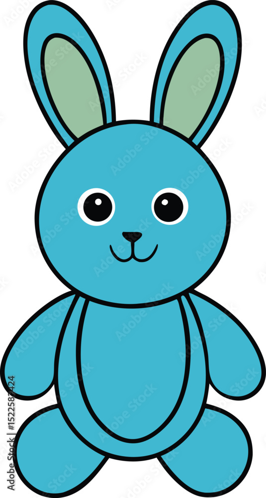 Obraz premium baby toy bunny icon clipart vector on transparent background