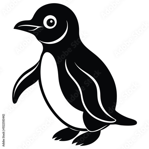 Penguin vector illustration animal antarctic bird wildlife art silhouette