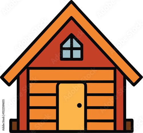 cabin icon clipart vector on transparent background