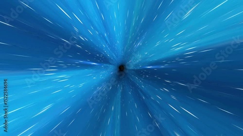 Futuristic Animation of a Sci-Fi Space Tunnel Warp Flight