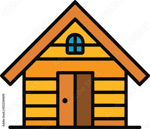 cabin icon clipart vector on transparent background