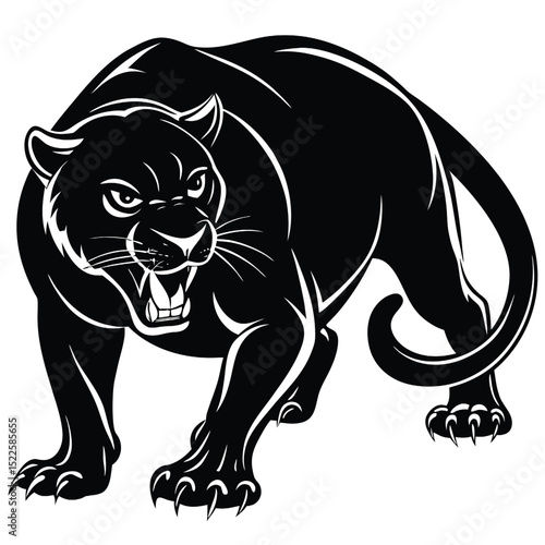 Black panther illustration vector art predatory animal silhouette