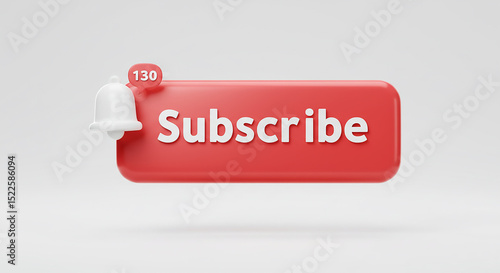 A stylized subscribe button with a notification bell and a number indicating notifications