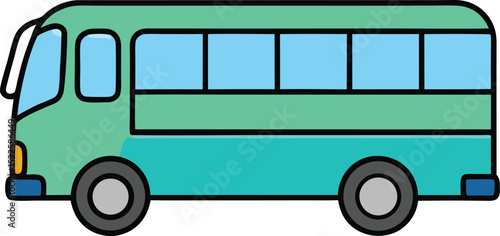 city tour bus icon clipart vector on transparent background