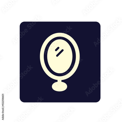 simple round mirror illustration icon