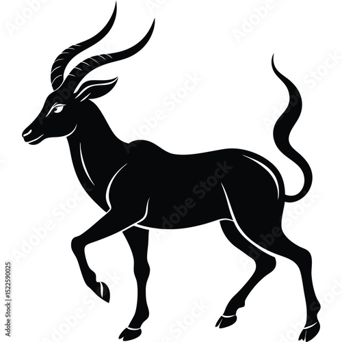 Wallpaper Mural Black antelope illustration vector art animal wildlife icon silhouette Torontodigital.ca